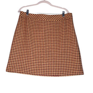 LOFT Plaid Mini Skirt in Mustard and Black Mix